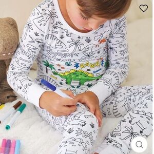 NEW! Caden Lane Colorable Two Piece Pajama Set | Jurassic Playground 3T